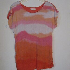 ** 2/$15 Janeric Tie Dye Top Juniors XL Pink Orange Burnout Blouse